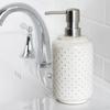 Ceramic Lotion Pump Textured Rustic Charm Handcrafted Glazed White Bathroom Accessory Soap Dispenser Unique Design Easy Fill