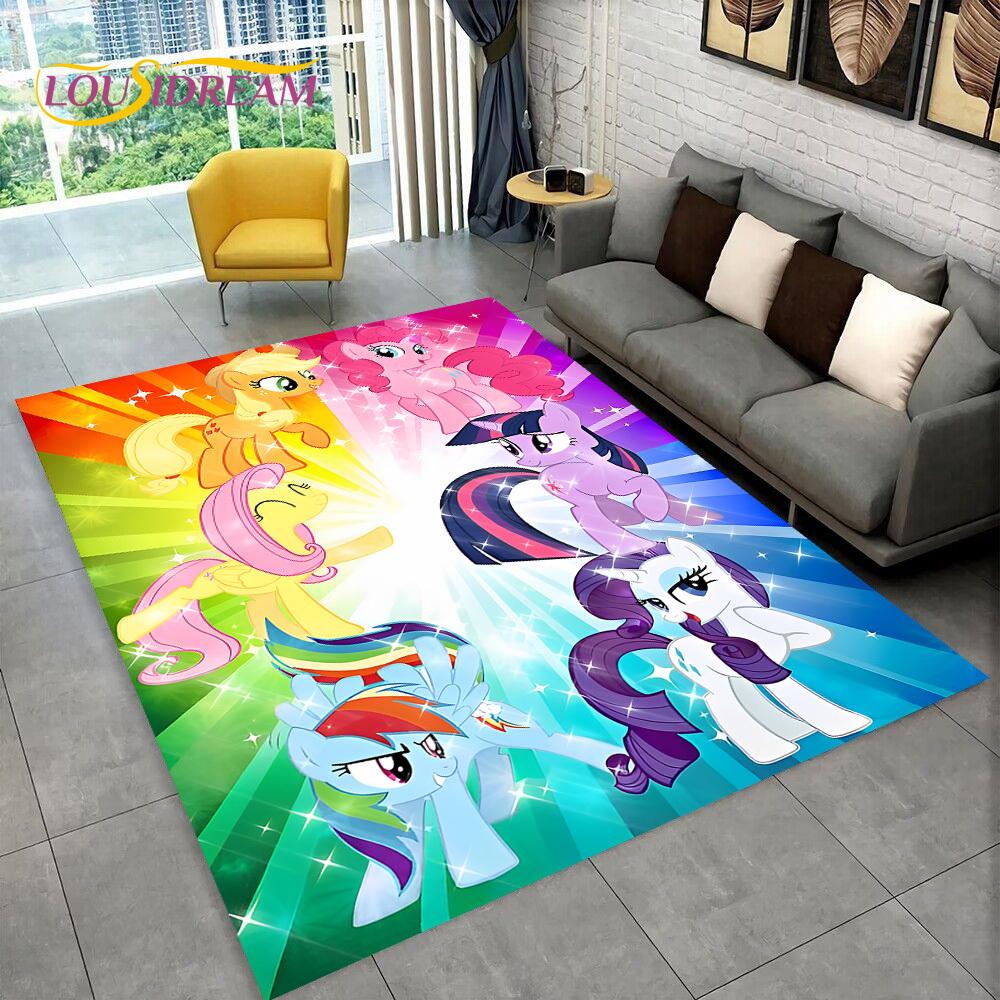 

Cute 3D P-Pony Cartoon Unicorn Area Rug,Carpet Rug for Home Living Room Bedroom Sofa Doormat Decor,kids Play Non-slip Floor Mat 40x60cm(15x23in)