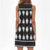 Women Summer Dresses V-Neck Print Sleeveless Sundress Casual Dress