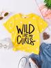 T-Shirts for Children Cool Style English Print Round Neck Comfort Short Tops Outdoor Activities Quick-Drying T-Shirt for Girls