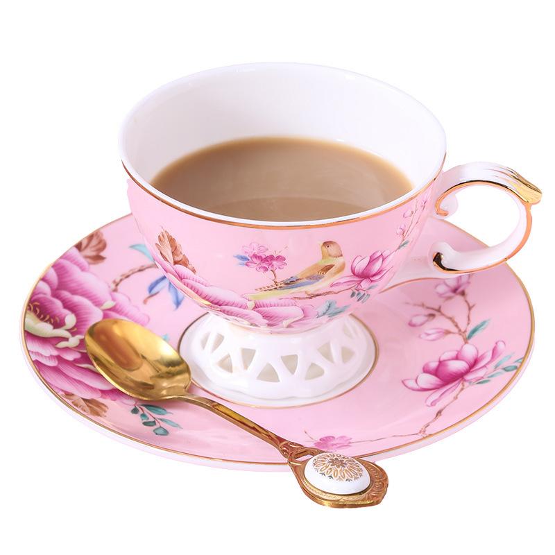 British Bone China Coffee Cup Set High Value Afternoon Tea Set Light Luxury Ceramic Household Tea Cup High-End Gift Box