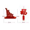 2cps Red Chinese Felt Lantern Three-dimensional Fu Character Lantern Chinese New Year Lantern  Party