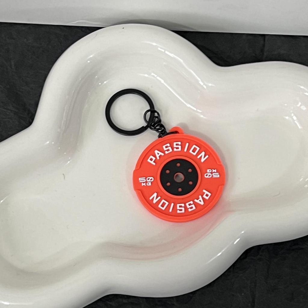 Miu Series Dumbbell Plate Keychain: Trendy Fitness Accessory & Sports Jewelry Gift