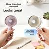 Fashionable and Light-hearted USB Mini Handheld Charging Fan with Detachable Base and Three-speed High Wind Power Desktop Fan