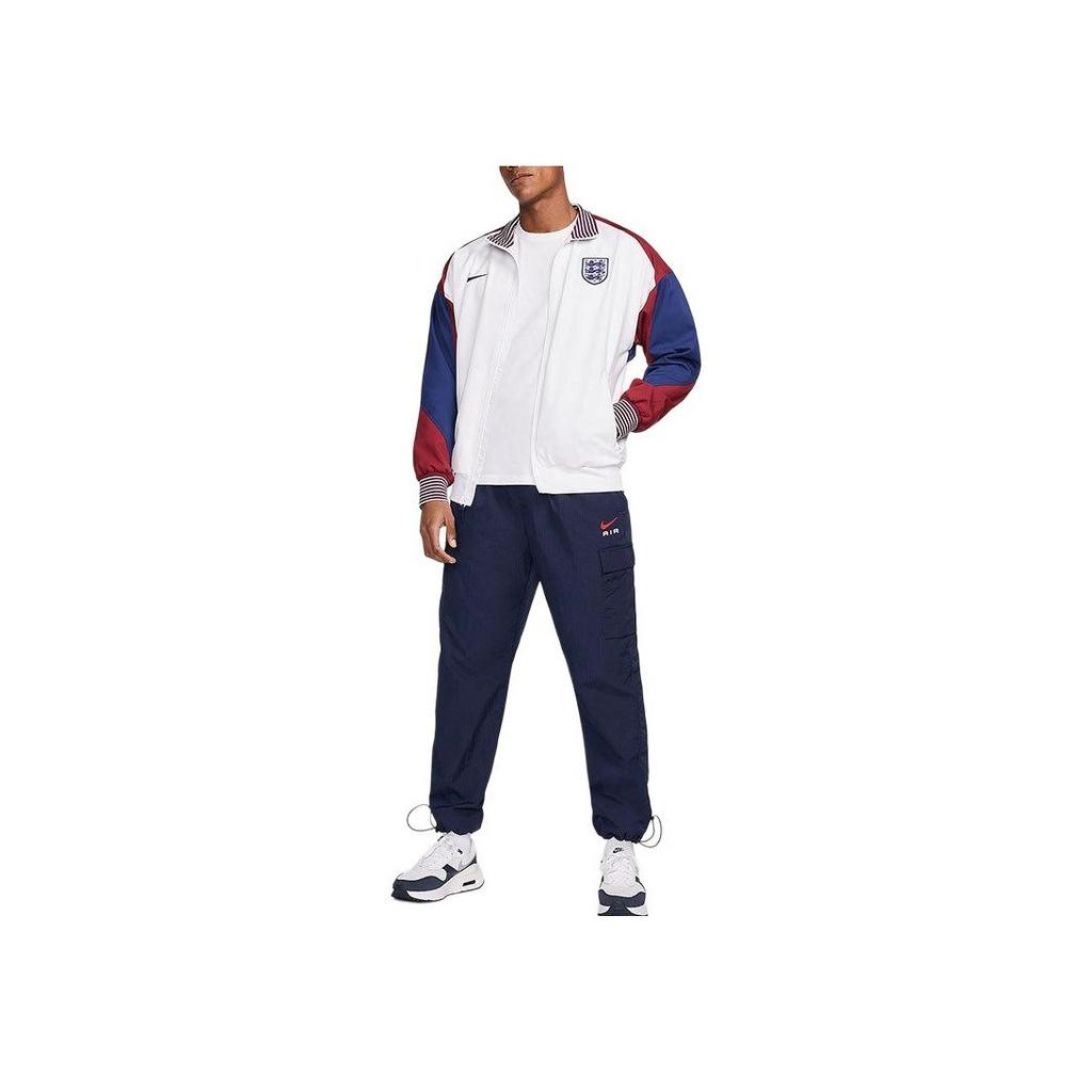 Nike Dri-FIT Soccer Jacket Color Block Printed Logo Vintage Sports Stand Collar Long Sleeve Work Jacket Men jackets White FJ2900-100