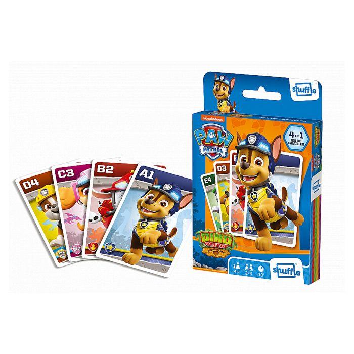 Jeu de cartes 4 en 1 Paw Patrol - Jeu de familles - Jeu de paires - Jeu d'action - Jeu de batailles