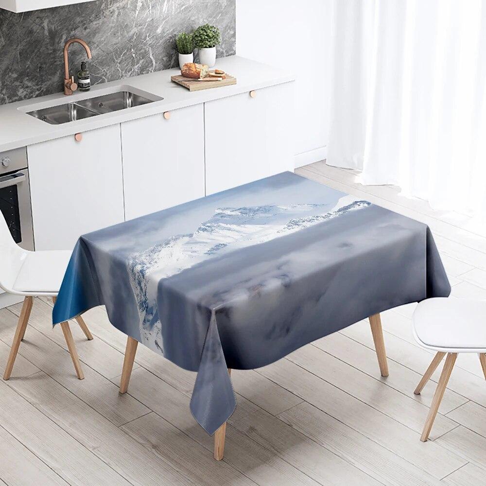 Tischdecke mit Meereslandschaft, Sonnenuntergang, schmutzabweisend, wasserdicht, rechteckig, für Küche, Esstisch, Heimdekoration