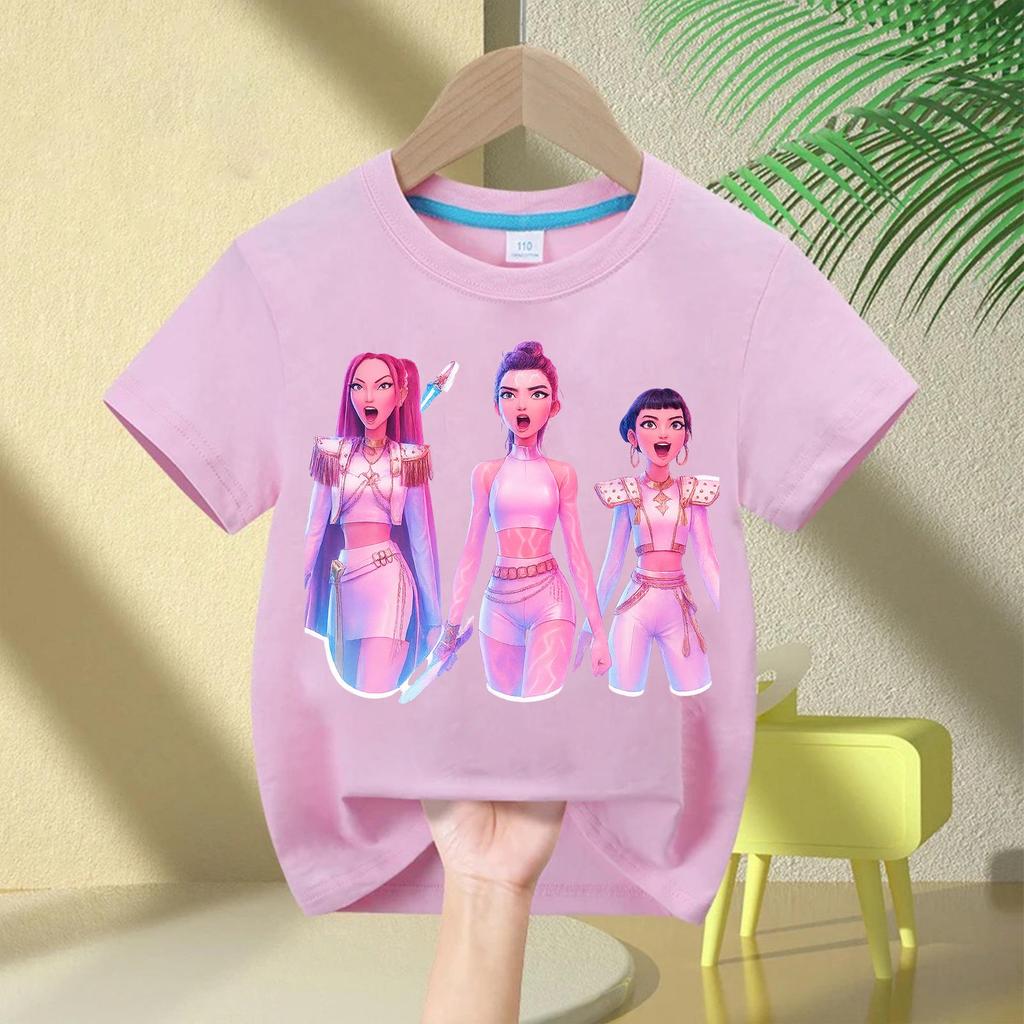 Demon Hunter Squad Kids Anime Print Casual Short Sleeve T-shirt
