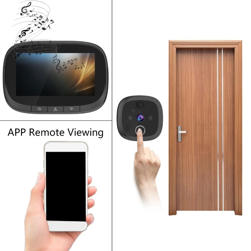 1080P Digitale Türspionkamera 4,3" TFT Türspion Infrarot-Nachtsicht Bewegungserkennung Weitwinkel wiederaufladbare Türklingel