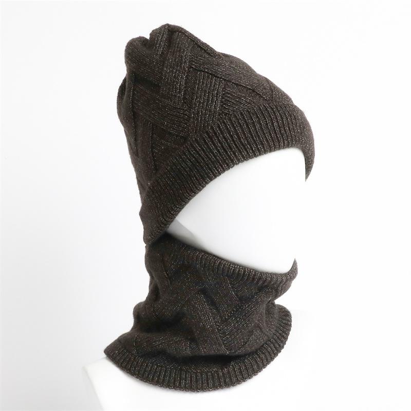 

Однотонный простой бархатный утолщенный осенне-зимний шарф шарф женский комплект из двух предметов теплая вязаная шапка-пуловер ветрозащитная шапка без полей