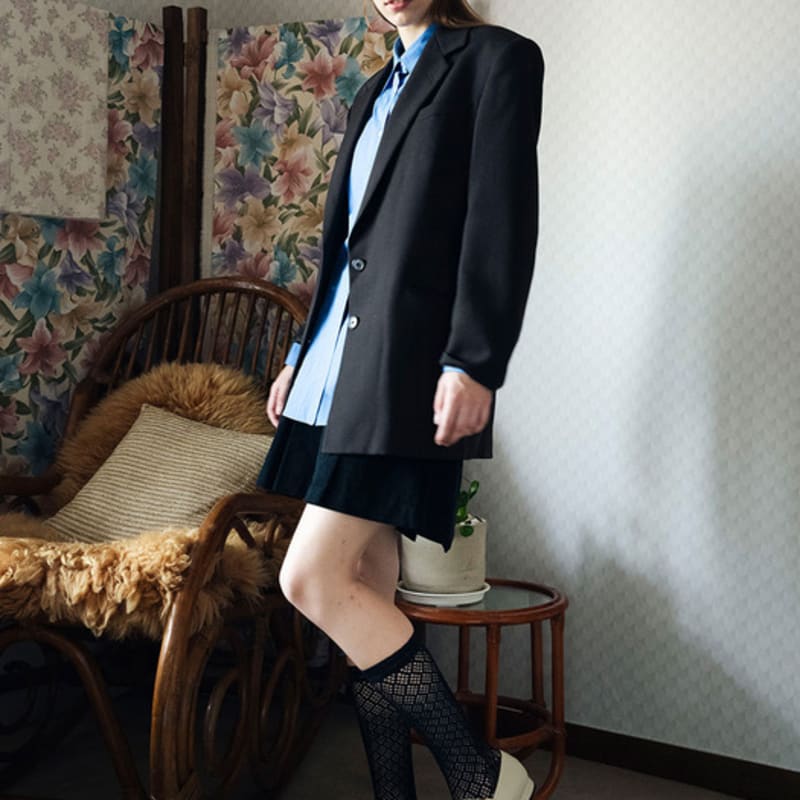 I Hate Monday [IHM2306ST07] Diamond Lace Socks Black