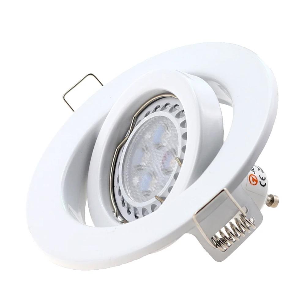 1/10PCS GU10 Downlights for Ceiling Round White Lamp Frame Recessed Spotlights Fitting MR16 Light Mounting Frame Trim Ring