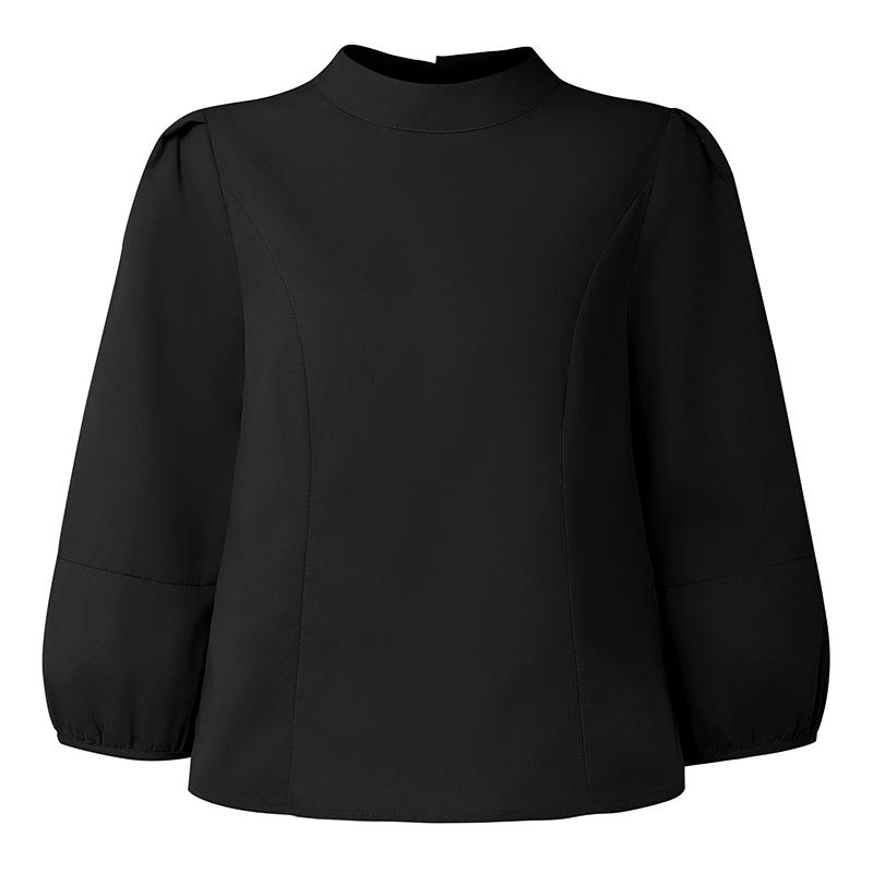 

ZANZEA Женская повседневная однотонная блузка с круглым вырезом и рукавом 3/4 5XL