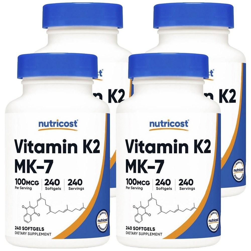 Nutricost Vitamin K2 MK-7 Softgels 4 Pcs 240 Tablets