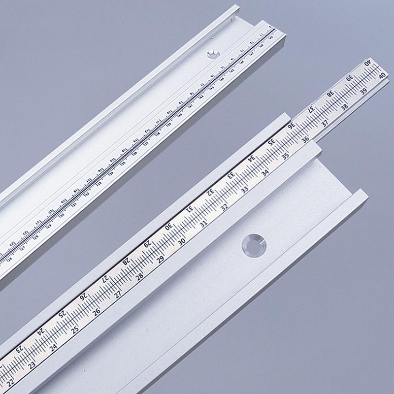 T-Track with Scale for Woodworking - Double Cut Profile Universal with Predrilled Mounting Holes Aluminum T-Slot - Router Track