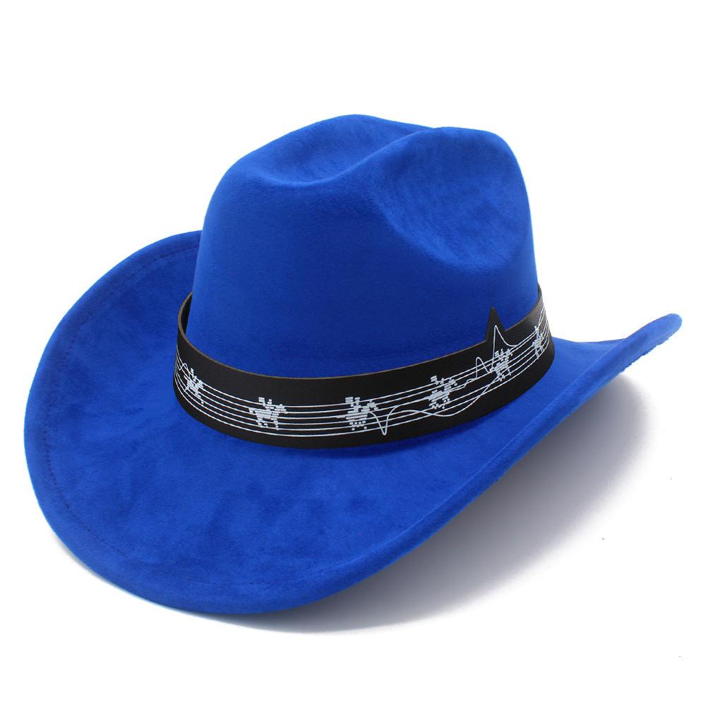 Fashion Music Festival Elements Suede One-word Cowboy Hat Multi-color Optional Male and Female Couples Festival Performance Hat