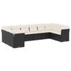 Vidaxl 10-Cz. Garden Lounge Set, Cushions Black Rattan Pe