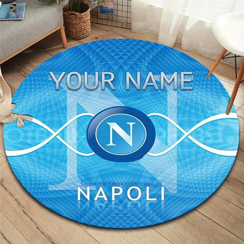 SSC Napoli Custom Name Round Area Rug,Carpet Rug for Living Room Bedroom Sofa Playroom Decor,Non-slip Floor Mat