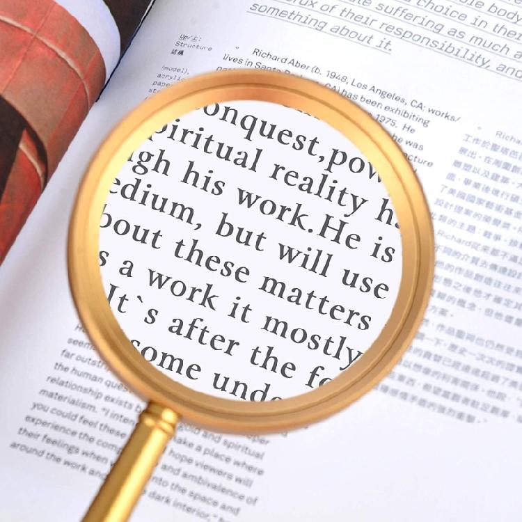 10X Reading Magnifier with Metal Handle Glass Lens for Seniors & Kids Book Gift