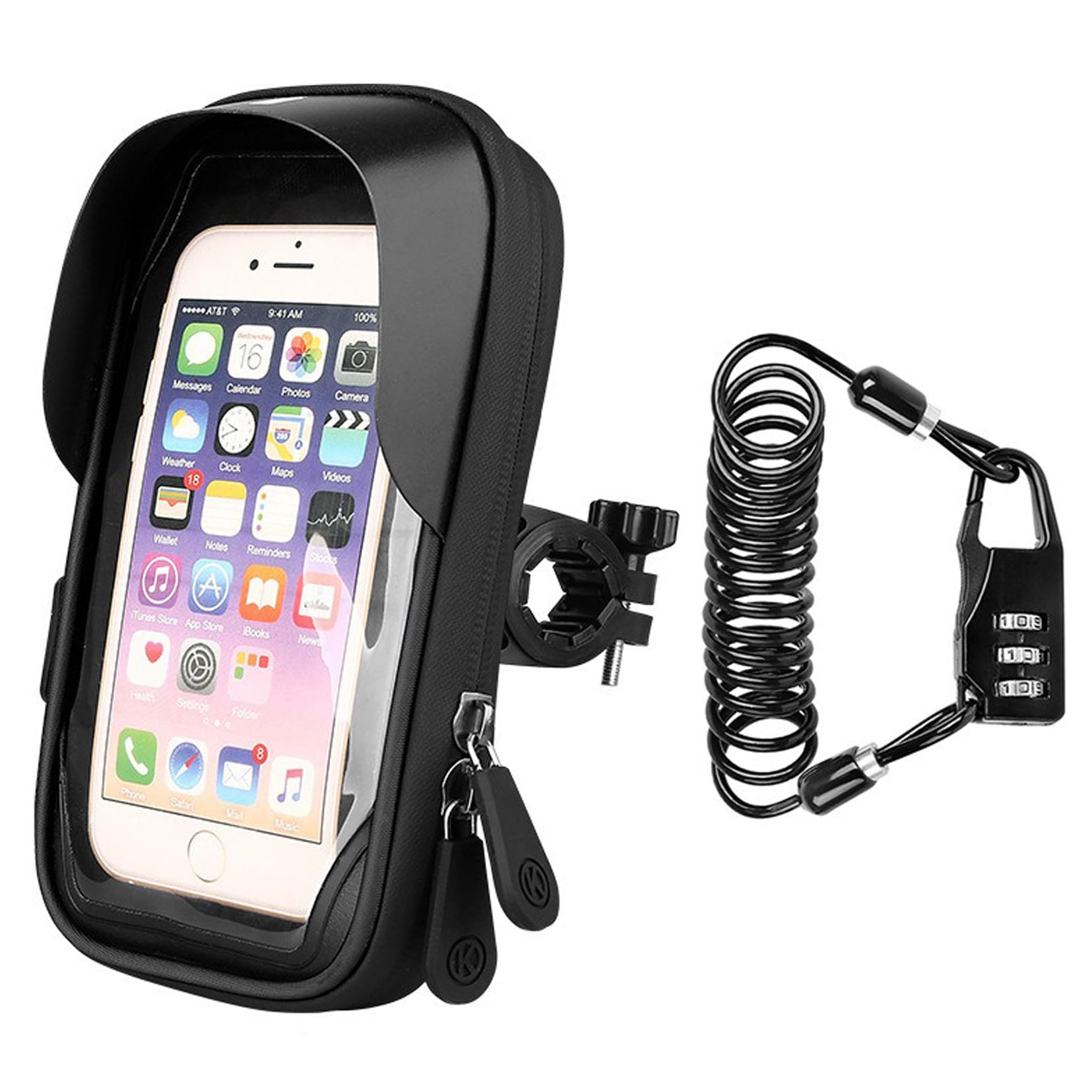 

Alip Moped Smartphone Motorcycle Smartphone Bicycle Smartphone Holder with Helmet Waterproof and Bicycle Smartphone Stand with Multifunctional чёрный