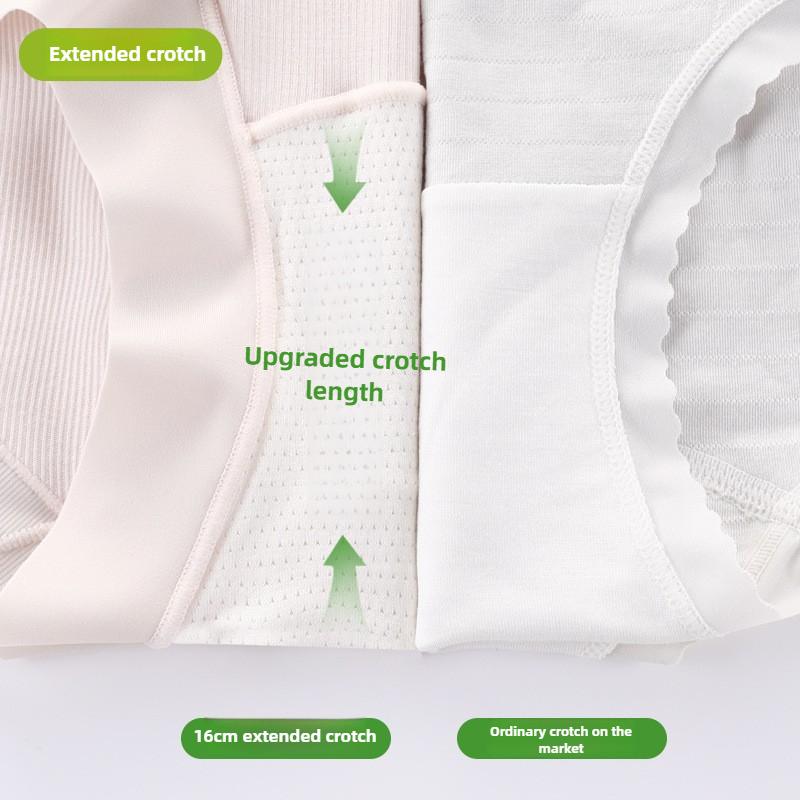 Plus Size Women's Spring and Summer Nude Skin Friendly Breathable 10A Class Antibacterial Extended Crotch Triangle Briefs