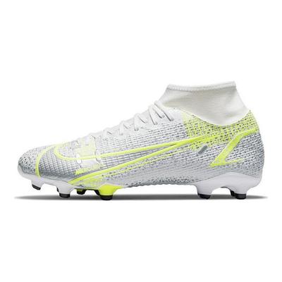 Nike Mercurial Superfly 8 Academy MG Metaliczny Srebrny Volt Męskie Buty Sportowe Białe Czarne CV0843-107