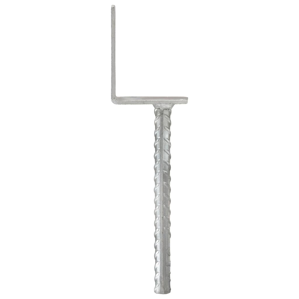 Vidaxl Post Anchors, 12 Pcs., Silver, 8X6X30 Cm, Steel