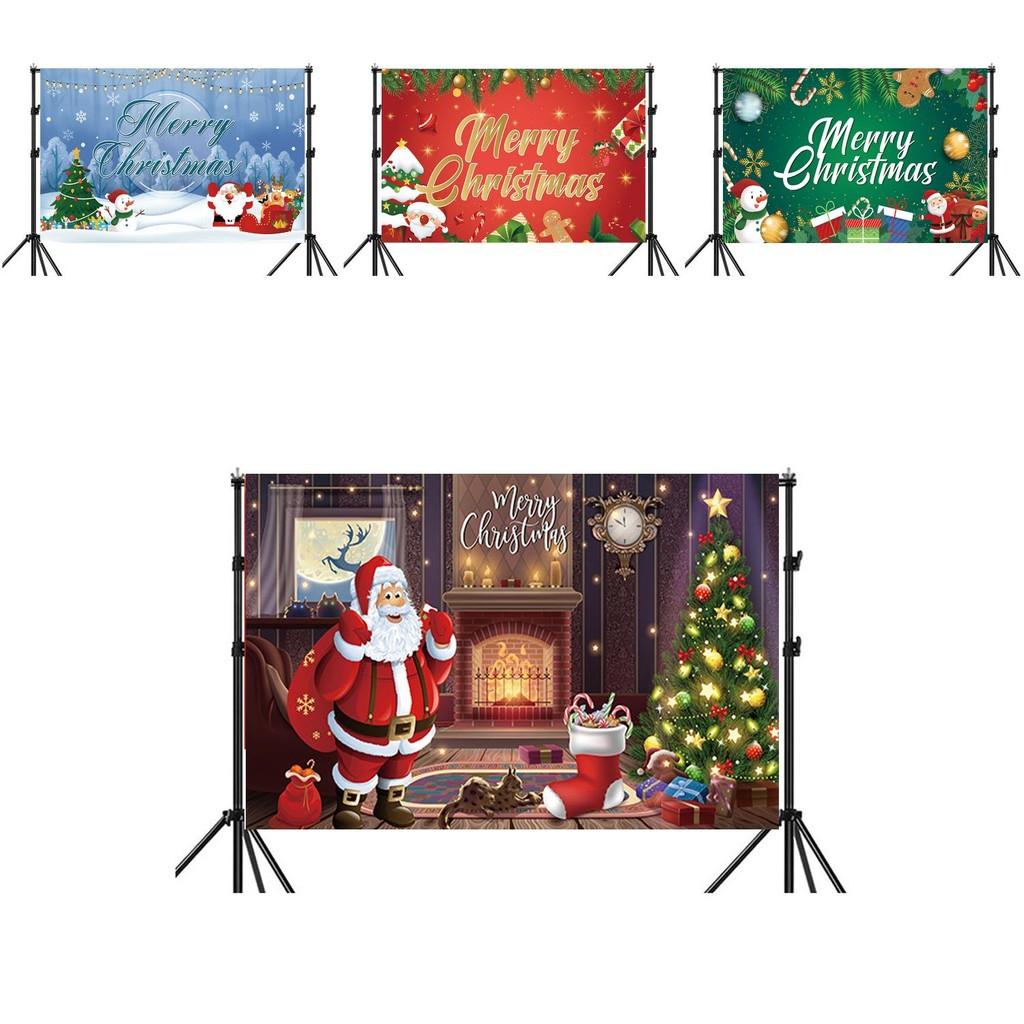 Christmas Background Banner Polyester Festival Party Decor For Holiday Event