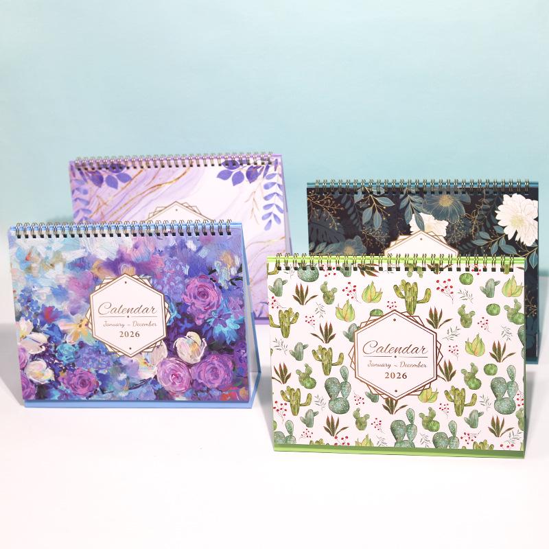 2026 Creative Desktop Calendar Planner: Self-Discipline Check-in, Customizable Ornament Schedule Book