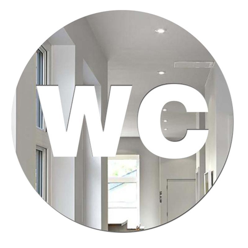 1Pc Self Adhesive Acrylic Sticker For Home Decoration Toilet Door Sign Mirror Wall Stickers