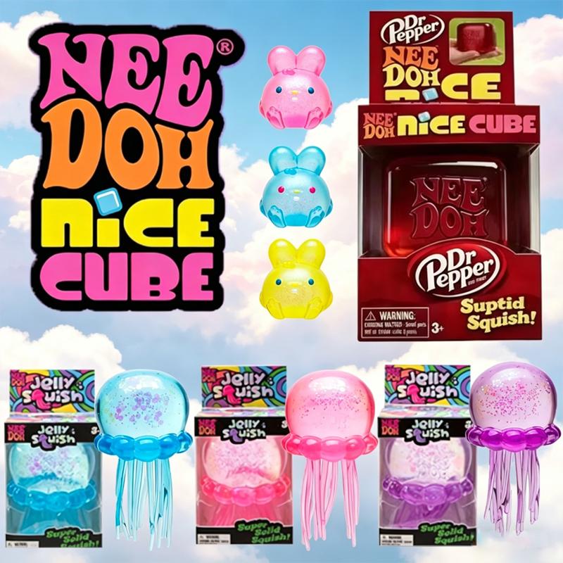 Many new styles Needoh Nice Cube Sensory Stress Reliever Fidget toys Desk Sensory Cube Adults Kids festival gifts