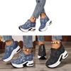 Casual Denim Platform Sneakers With Zipper Closure For Womens Autumn Walks