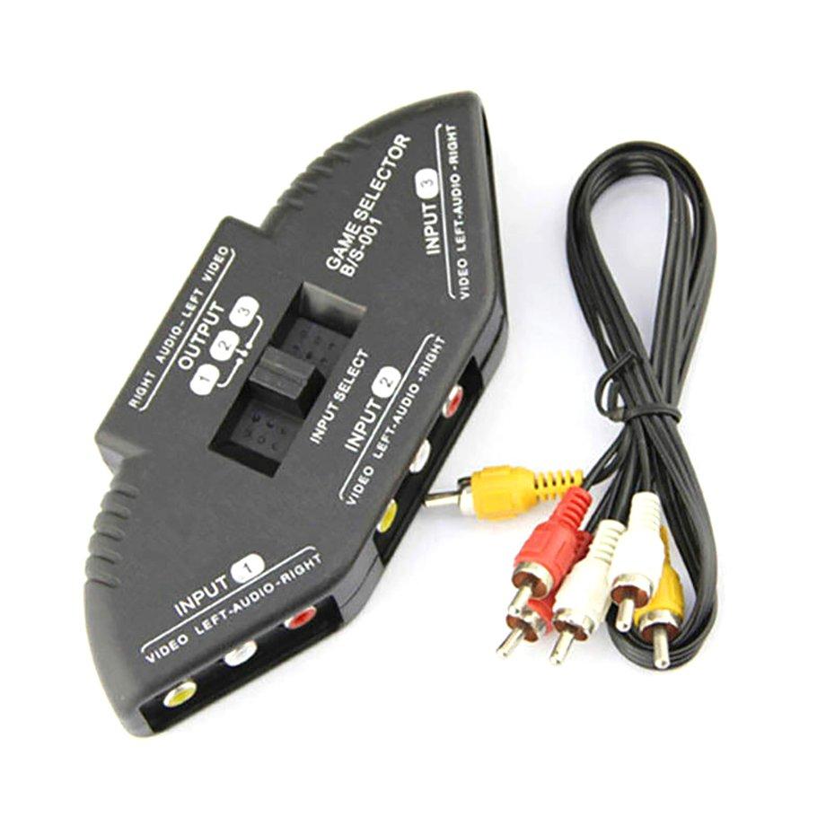 Buy 3Way Audio Video AV RCA Switch Selector Box Composite Splitter