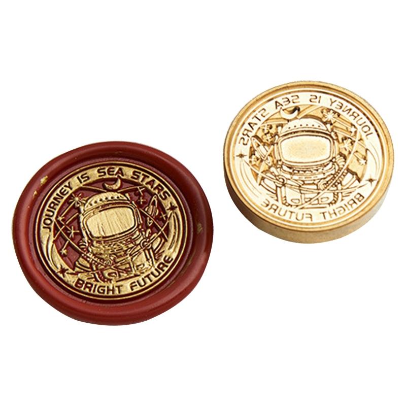 30mm Round Seal Stamp Head Antique Metal Seal Stamp Head for Seal Letter Envelope Card Scrapbooking Craft Embellishment