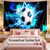 Soccer (379) Theme Wall Tapestry Customized With Name Text Personalized Hanging Tapestry For Bedroom Living Room Decor