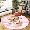 1pc Bear Flowers Round Chair mat Area Rug - Non-Slip, Floor Mat for Office, Bedroom, and Indoor Decor c1125188