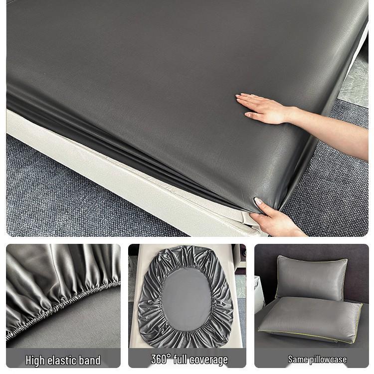 

2025 Преміальне простирадло на гумці з крижаного шовку - Імітація тенселю, Клас А, Безпечне для матері та дитини, Можна прати в машині, Надглибоке 120x200cm + 1 pillowcase (2-piece)