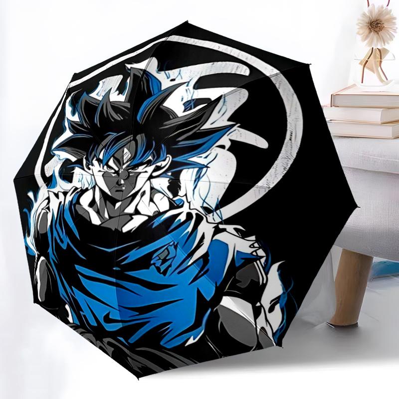1pc Anime Super Saiyan Blue Goku Automatic Opening and Closing Umbrella - Small Umbrella Suitable for Various Occasions G006