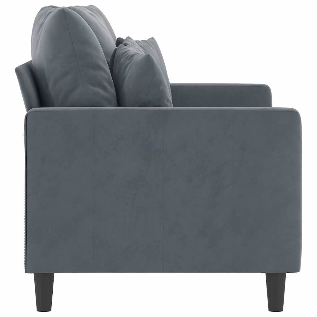 Vidaxl 2-Seater Sofa, Dark Grey, 120 Cm, Upholstered In Velvet