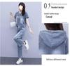 Plus Size Korean Style Denim Wide-Leg Two-Piece Set: Casual and Slimming with Embroidered Details