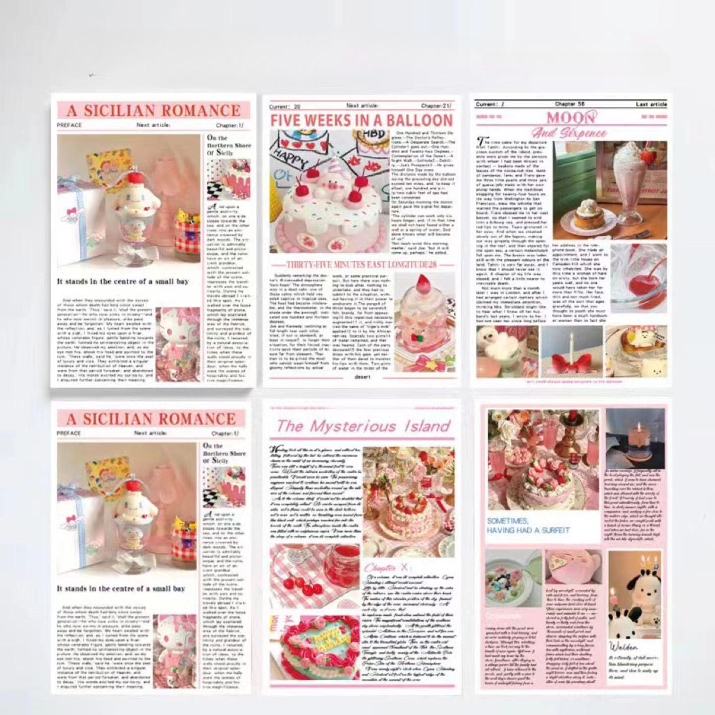 

50 шт. милый милый розовый журнал серии скрапбукинг журнал материал основа бумага милый девичья спальня настенное украшение постер