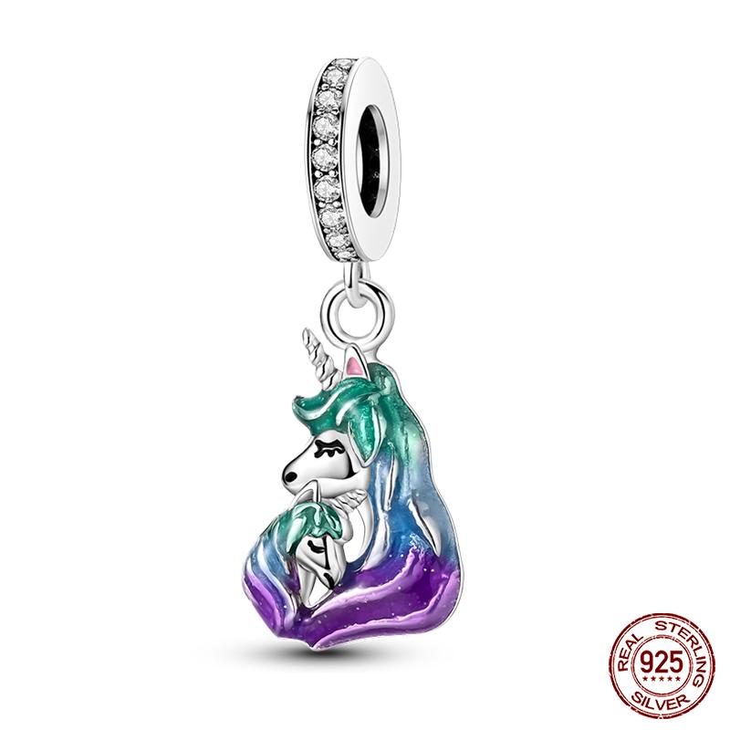 100% Copper Purple Color Series Chameleon Butterfly Balloon Charms Beads Fit Qikaola Original Bracelets Diy Jewelry