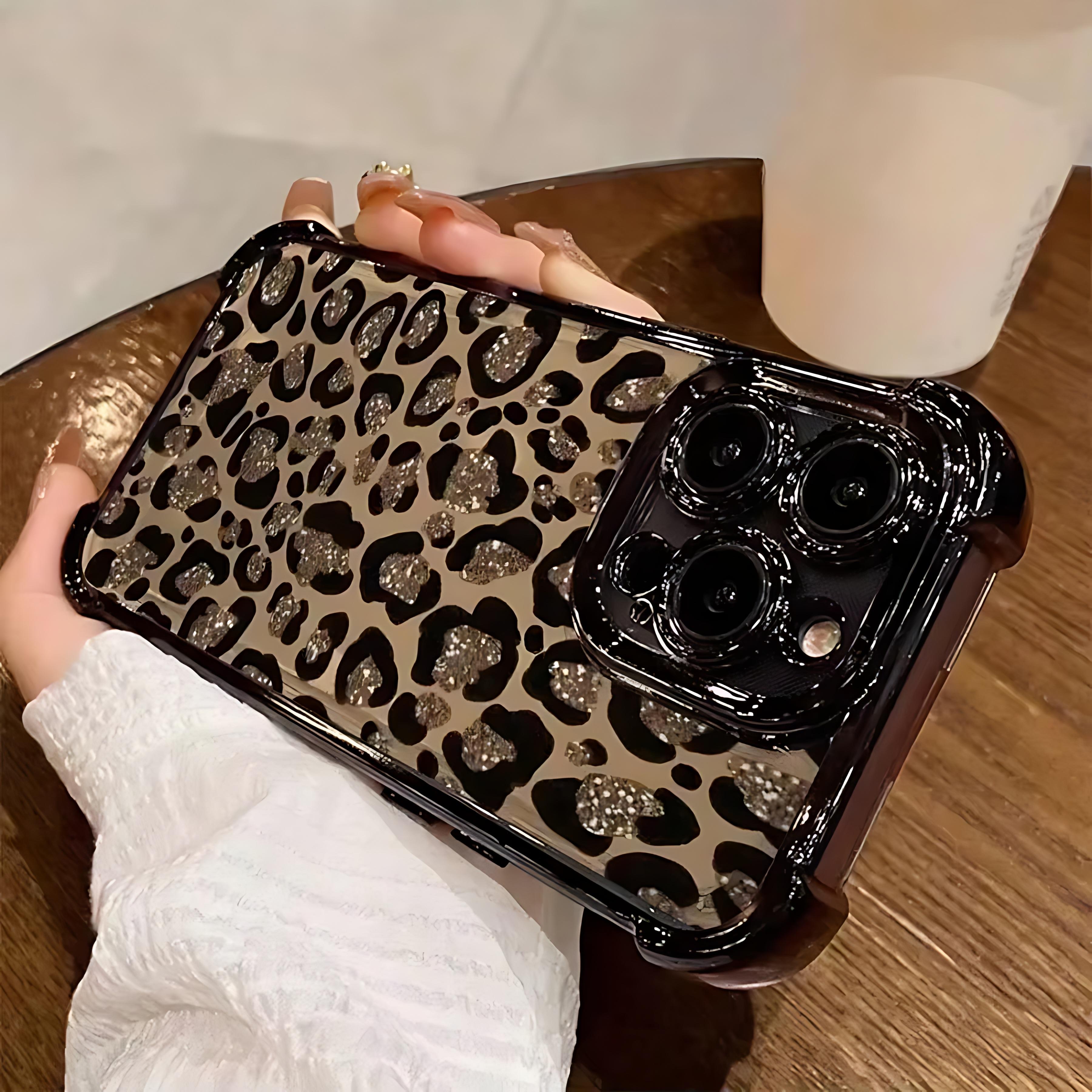 

Golden Leopard Print Plating Phone Case For iPhone 17 16e 16 15 14 13 12 11 Pro Max XR XSMax 7 8 Mini Air Plus Anti-Fall Airabag iPhone XSMax