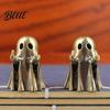 Creative Gift for Friends Halloween Ghost Brass Figurine Funny Middle Finger Ornament Collectible Art Piece Table Shelf Mantel Display Home