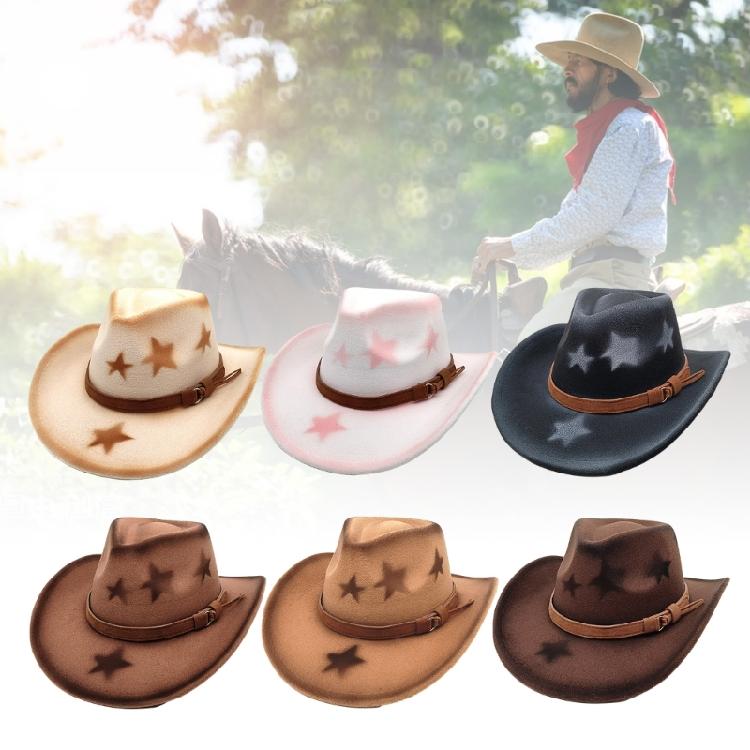 Sternverzierter Homburg Maillard Styling Hut Geschenke für Freund Hut Breiter Rand Unisex Tragbar für Treffen Foto Requisiten