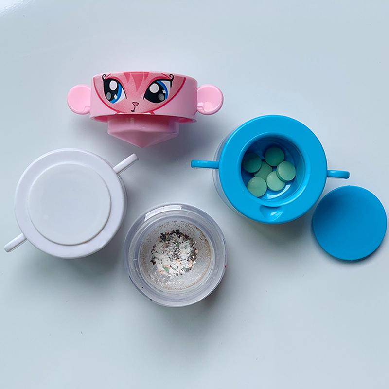 Multifunkční přenosný mlýnek na prášek a tablety, řezačka práškových pilulek, rozdělovač léků, úložný box, drtička pilulek, plastová mlecí krabička