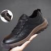 Brand Men's Sneakers Outdoor Anti-Slip Men Hiking Shoes Fashion Leather Casual Shoes Brown Wear-Resistant Man Flat Driving Shoes