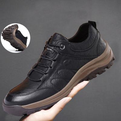 Marken Herren-Sneaker Outdoor Rutschfest Herren Wanderschuhe Mode Leder Freizeitschuhe Braun Abriebfest Herren Flache Fahrschuhe