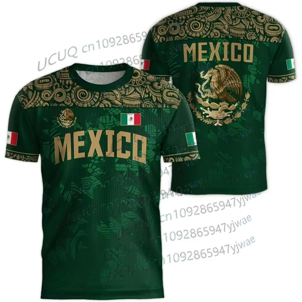 Tricou cu mânecă scurtă pentru bărbați și femei 2026 Imprimeu 3D Tricouri de exterior Imprimeu Steagul Național Mexic Tricou de Fotbal Topuri Sport Casual