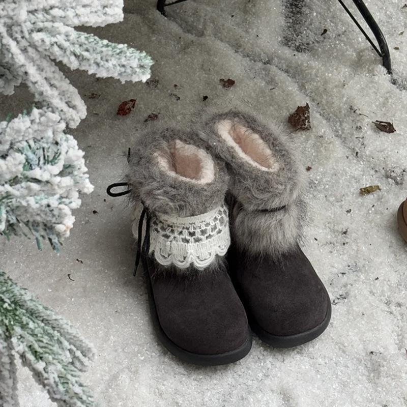 Northeast Millennium Snow Boots Women's Autumn and Winter New Thickened Height Increasing Fleece Warm Sleeve Cotton Shoes Women